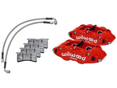 Wilwood 140-16677-R FNSL4R Front Red Caliper Kit w/Brake Lines for 1984-1989 Porsche 911 w/3.5" Mnt / Wilwood 140-16677-R Porsche 911 Caliper Kit