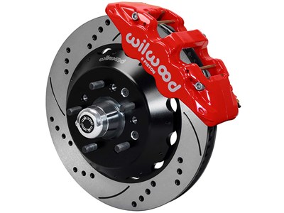 Wilwood 140-17737-DR AERO6 14" Front Big Brake Kit, Red, Drilled for 1965-1968 Impala Drum / Wilwood 140-17737-DR AERO6 Front Big Brake Kit