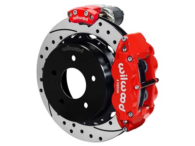 Wilwood 140-18045-DR SL4R 14" Rear EPB Brake Kit, Red, Drilled 1988-1998 GM C1500 5-Lug 3.25 Offset / Wilwood 140-18045-DR SL4R EPB Rear Big Brake Kit