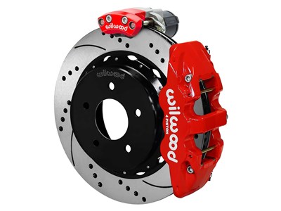 Wilwood 140-18046-DR AERO4 14" Rear EPB Brake Kit, Red, Drilled 1988-98 GM C1500 5-Lug 3.25 Offset / Wilwood 140-18046-DR AERO4 EPB Rear Big Brake Kit