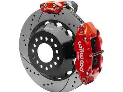 Wilwood 140-18152-DR SL4R Rear 12.88" EPB Brake Kit, Drilled Red, Big Ford New Style 2.5" OS 6 Lug / Wilwood 140-18152-DR SL4R EPB Rear Big Brake Kit