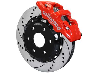 Wilwood 140-18156-DR AERO6 Front 14" Big Brake Kit, Drilled Red for 1971-1991 GM Blazer 4x4 / Wilwood 140-18156-DR AERO6 Front Big Brake Kit