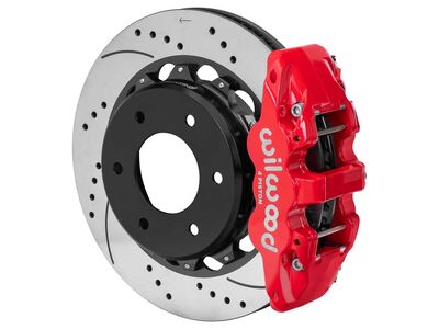 Wilwood 140-18162-DR AERO4 Rear 14" Big Brake Kit, Drilled, Red for 1971-1991 GM Blazer 4x4 2.46" OS / Wilwood 140-18162-DR AERO4 Rear Big Brake Kit