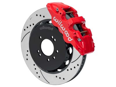 Wilwood 140-18251-DR AERO6 Front 14" Brake Kit, Drilled, Red, 1989-1998 Nissan 240SX 1989-94 Skyline / Wilwood 140-18251-DR AERO6 Front Big Brake Kit