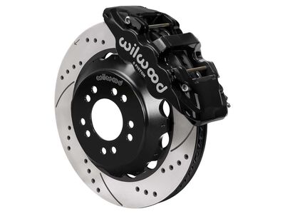 Wilwood 140-18367-D AERO6 Front 14" Brake Kit, Drilled, Black for Roadster Shop Mustang II Spindle / Wilwood 140-18367-D AERO6 Front Big Brake Kit
