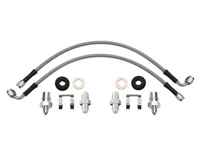 Wilwood 220-17551 Flexline Brake Line Kit, 16in., 90 Deg, -3 Male to M10-1.0 BF, M10-1.0 Banjo / Wilwood 220-17551 Flexline Brake Line Kit