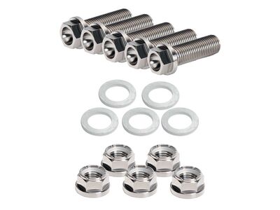 Wilwood 230-17887 Titanium Inboard Rotor Axle Clamp Adapter Bolt Kit, Lock Nuts, 5-pack, 3/8-24x1.12 / Wilwood 230-17887 Titanium Axle Clamp Bolt Kit