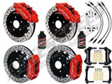 Wilwood 14" Front & 12" Rear Big Brake Combo w/Lines & Fluid, Drilled, Red, Backdraft BMW E36 Cobra / Wilwood Backdraft Cobra Front & Rear Big Brake Kit