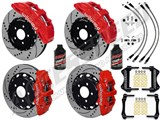 Wilwood SX6R 14" Front & AERO4 Rear Brakes, Red, Drilled, Brake Lines, Fluid 2016-up Camaro SS / 