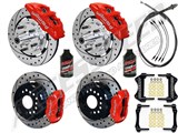 Wilwood Dynapro Front & FDL Rear 12" Big Brake Combo Red Drilled, Lines, Fluid, 1962-72 CDP 2.36 O/S / 