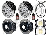 Wilwood DP6A Front & FDL Rear 12" Brake Combo Black Drilled, Lines, Fluid, 1962-1972 CDP 2.50 O/S / 