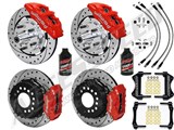 Wilwood DP6A Front & FDL Rear 12" Big Brake Combo Red Drilled, Lines, Fluid, 1962-1972 CDP 2.36 O/S / 