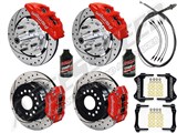 Wilwood Dynapro Front 12" & Rear 11" Big Brakes Red, Drilled, Lines, Fluid, 1962-1972 CDP 2.50 O/S / 