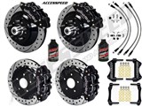 Wilwood SL6R Front & Rear 13" 1-Pc Brake Combo, Black, Drilled, Lines, Fluid, 1962-1972 CDP 2.36 O/S / 