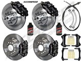 Wilwood SL6R Front 13" 1-Pc & FDL Rear 12" Brakes Black Slotted, Lines, Fluid, 1962-72 CDP 2.36 O/S / 