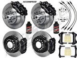 Wilwood SL6R Front 13" 1-Pc & FDL Rear 12" Brakes Black Slotted Lines, Fluid, 1962-1972 CDP 2.36 O/S / 