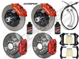 Wilwood SL6R Front 13" & Dynapro Rear 11" Brakes Red Slotted, Lines, Fluid, 1962-1972 CDP 2.50 O/S / 