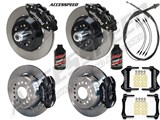 Wilwood SL6R Front 14" & Dynapro Rear 11" Brakes Black Slotted, Lines, Fluid, 1962-1972 CDP 2.50 O/S / 