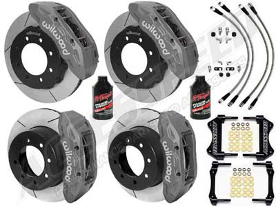 Wilwood TX6R 16" Front & 15.5" Rear Gray Brake Kit Drilled Rotors & Brake Lines 2005-2010 F250/350 / 