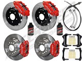 Wilwood SL6R 13" Front & DPL 12" Rear Big Brake Kit, Red, Slotted, 1966-75 Bronco W/Small 2.36" OS / 