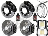 Wilwood D8-4 Front & DPL Rear 12" Big Brake Combo, Black Calipers, 1976-77 Bronco W/Small 2.36" OS / 