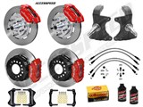 Wilwood DPR Front & FDL Rear 12-in Big Brake Kit With Drop Spindles Red 1964-1974 GM A/F/X