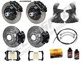 Wilwood SL6R 13" Front & D154 12" Rear Brake Kit WITH Drop Spindles Black Slotted 1964-1974 GM A/F/X / Wilwood Front & Rear Big Brake Kit & Drop Spindles