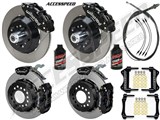 Wilwood SL6R 13" Front & FDL  12" Rear Brake Kit WITH Drop Spindles Black Slotted 1964-1974 GM A/F/X / Wilwood Front & Rear Big Brake Kit & Drop Spindles