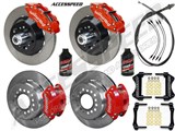 Wilwood SL6R 13" Front & D154 12" Rear Brake Kit WITH Drop Spindles Red Slotted 1964-1974 GM A/F/X / Wilwood Front & Rear Big Brake Kit & Drop Spindles