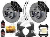 Wilwood Dynalite Front 11" Big Brake Kit & 2" Drop Spindle Combo, Black, 1964-1974 GM A/F/X Body / 