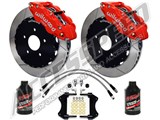 Wilwood Forged SL6R 14" Front Big Brake Kit, Red, Slotted, Brake Lines, Fluid 2005-2014 Mustang / Wilwood Forged SL6R 14" Front Big Brake Kit