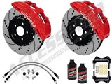 Wilwood SX6R Front 14" Big Brake Kit Combo, Red, Drilled, Brake Lines, Fluid 2015-2019 Mustang / 