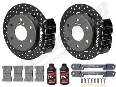 Wilwood Rear Big Brake Kit Combo, Black, Drilled Rotors & Fluid, for 2024+ Can-Am Maverick X3 6-Lug / Wilwood Rear Can-Am UTV Big Brake Kit Combo