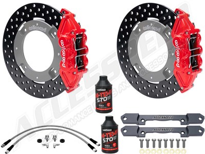 Wilwood Rear UTV Big Brake Kit Combo with Brake Lines, Red, Drilled For 2019-up Honda Talon 1000R / Honda Talon 1000R Wilwood Rear Big Brake Combo
