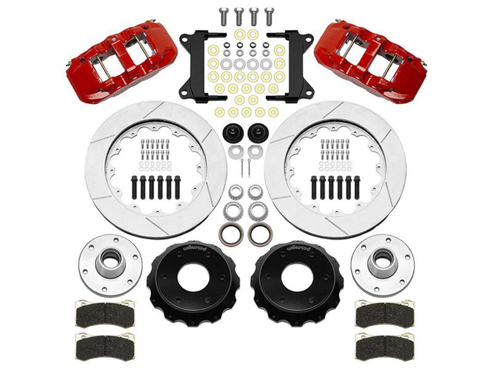 Wilwood 14016459R AERO6 Front Hub Big Brake Kit,14"Red Chevy C10 60