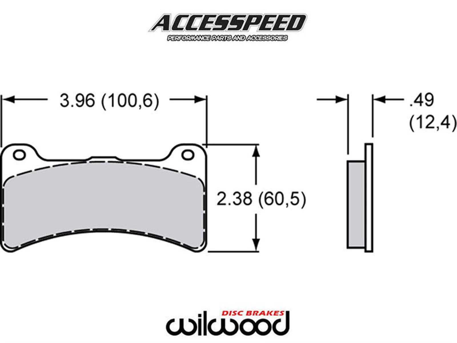 Wilwood Pad Set BP-20 7812-20 Dynapro/UTV4/6 (.49in Thick) main image 1