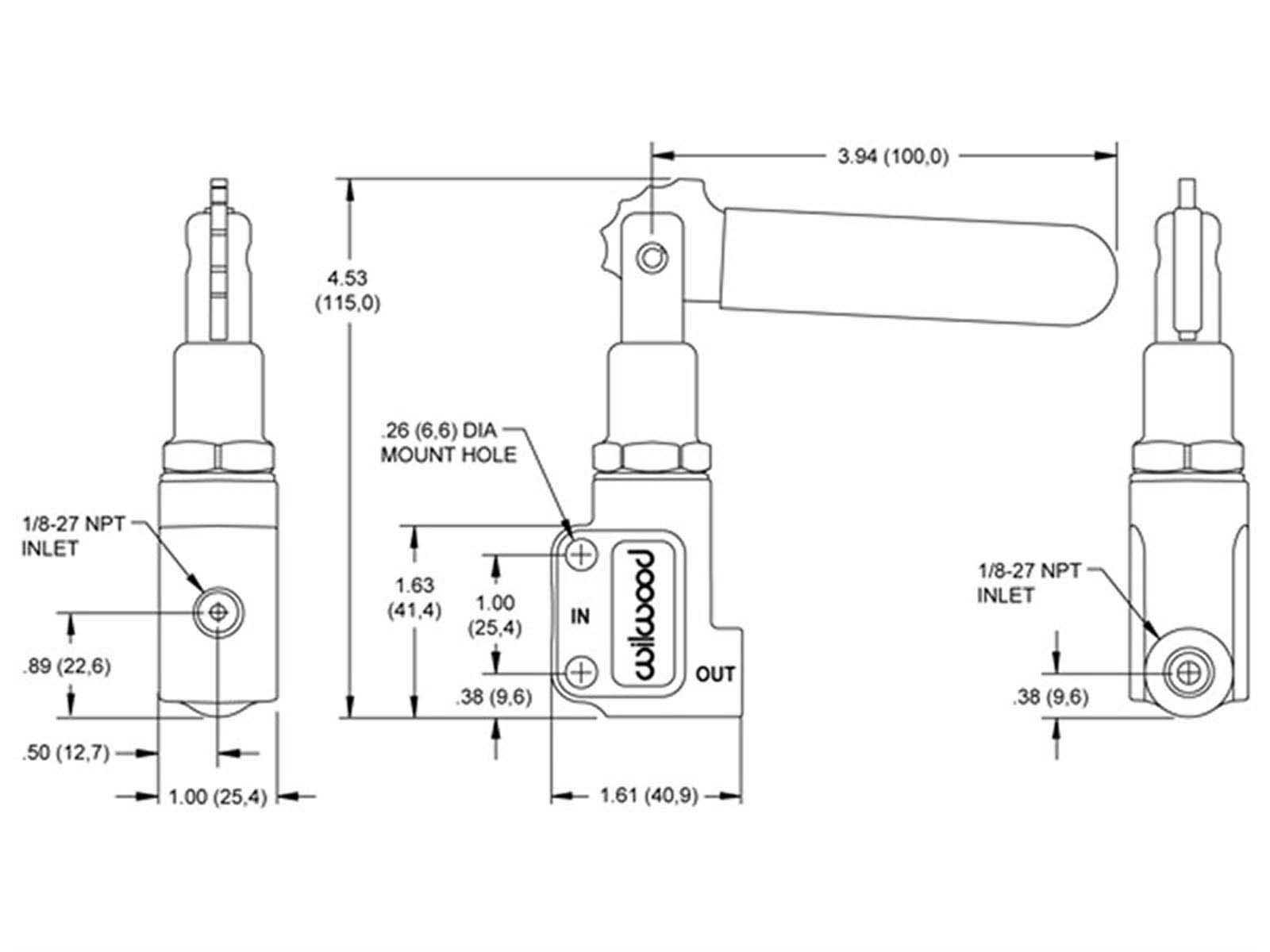 Wilwood 2608420 Lever Style Proportioning Valve